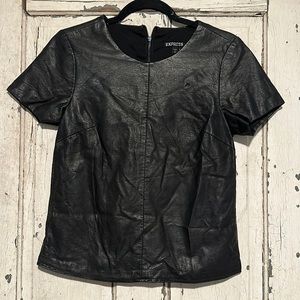 Express Faux Leather Top